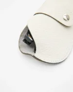 Leather Twist Δερμάτινη Θήκη Γυαλιών Λευκή με Λουράκι