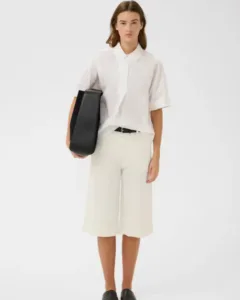 Λευκό ποπλίνα πουκάμισο InWear με κοντό μανίκι