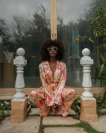 IRAIDA Goldray Yellow Satin Co-Ord Set