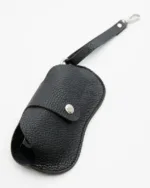 Leather Twist Δερμάτινη Θήκη Γυαλιών Μαύρη με Λουράκι