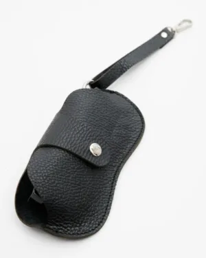 Leather Twist Δερμάτινη Θήκη Γυαλιών Μαύρη με Λουράκι