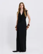 Dolce Domenica Μαύρο Μάξι Jersey Φόρεμα
